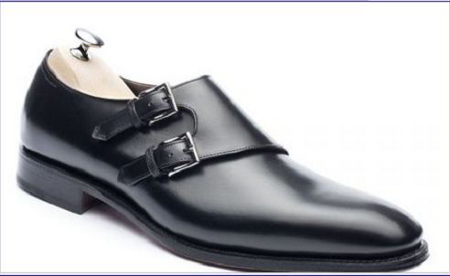 Men's Handmade Shoes Black Oxford Toe Double Monk Leather Formal ...